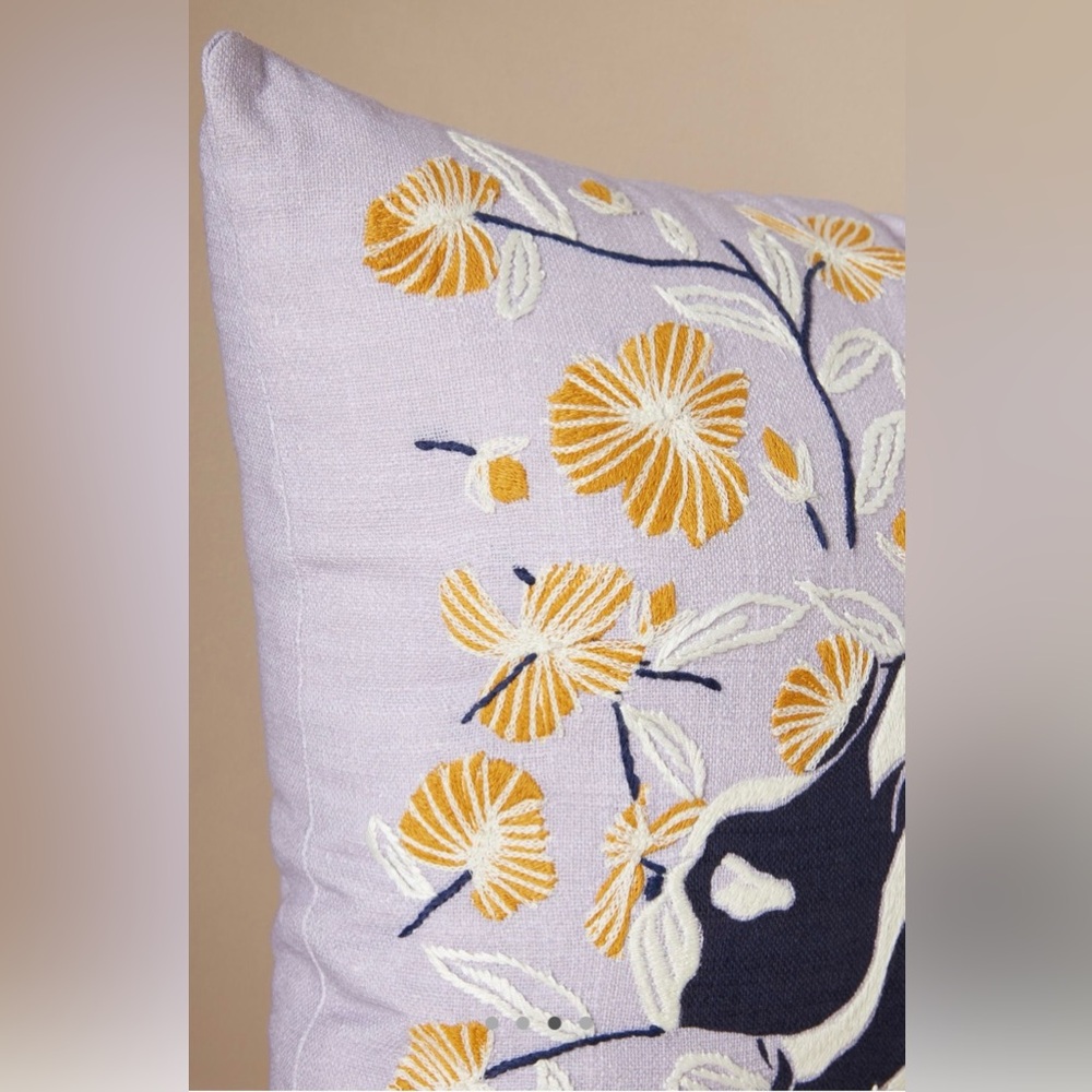 Anthropologie Connell French Bulldog Embroidered Pillow. - Picture 3 of 4